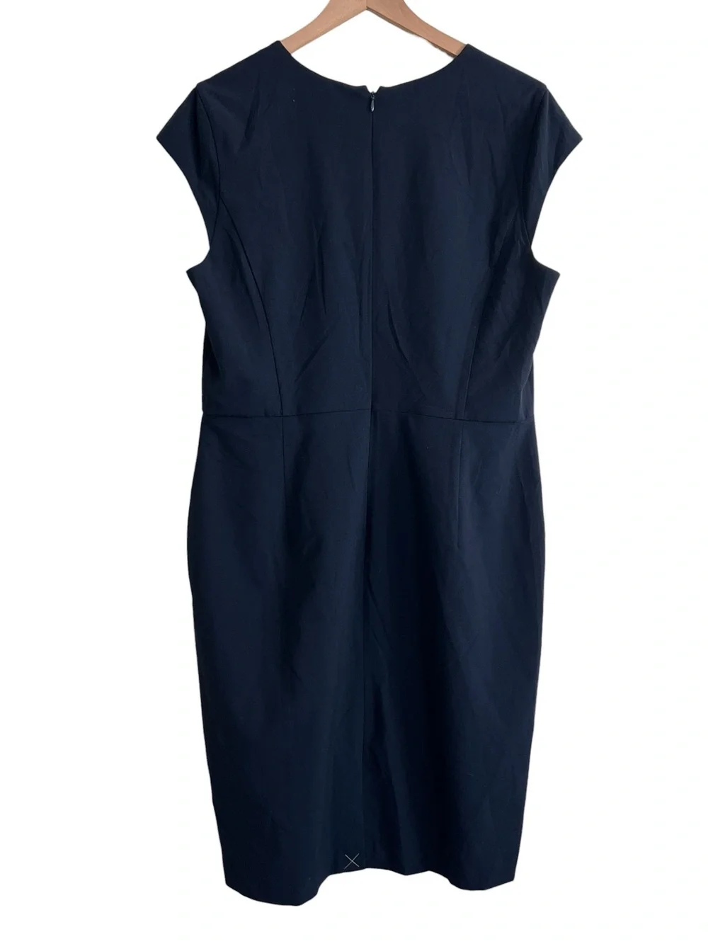 NWT Ann Taylor Navy V-Neck Cap Sleeve Knee Length Sheath Dress